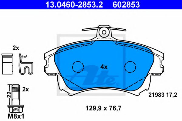 13.0460-2853.2 ATE Brake Pad Set, disc brake