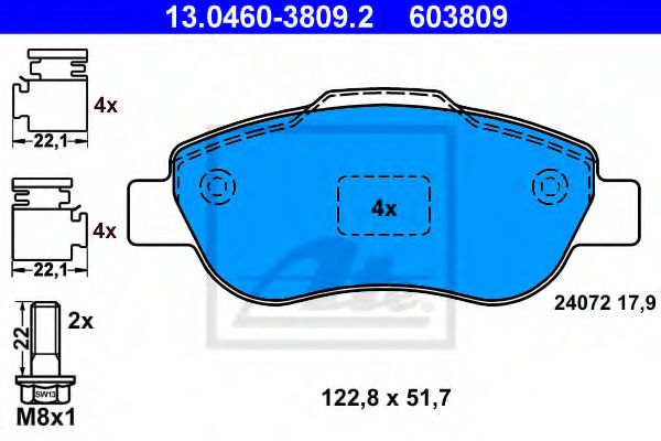 13.0460-3809.2 ATE Brake System Brake Pad Set, disc brake
