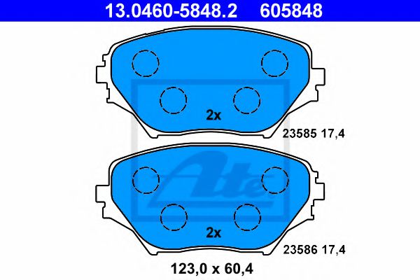 13.0460-5848.2 ATE Brake Pad Set, disc brake