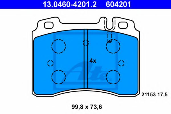 13.0460-4201.2 ATE Brake System Brake Pad Set, disc brake