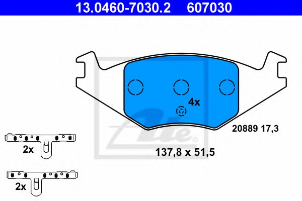 13.0460-7030.2 ATE Brake Pad Set, disc brake