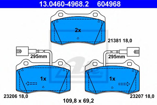 13.0460-4968.2 ATE Brake System Brake Pad Set, disc brake