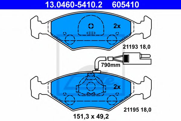 13.0460-5410.2 ATE Brake Pad Set, disc brake
