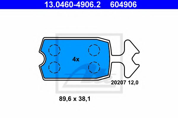 13.0460-4906.2 ATE Brake Pad Set, disc brake