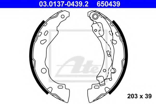 03.0137-0439.2 ATE Brake System Brake Shoe Set