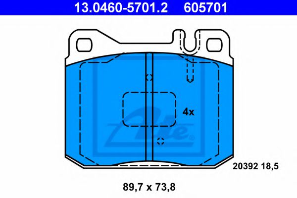 13.0460-5701.2 ATE Brake System Brake Pad Set, disc brake