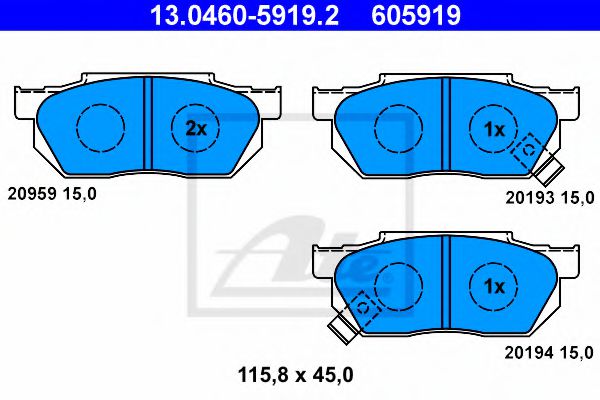 13.0460-5919.2 ATE Brake System Brake Pad Set, disc brake
