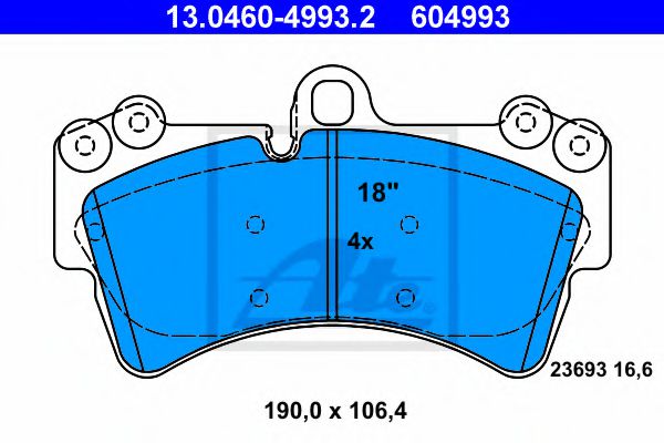 13.0460-4993.2 ATE Brake System Brake Pad Set, disc brake