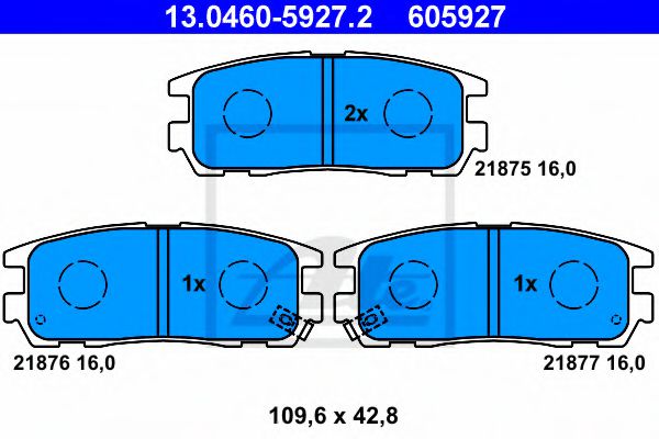13.0460-5927.2 ATE Brake Pad Set, disc brake