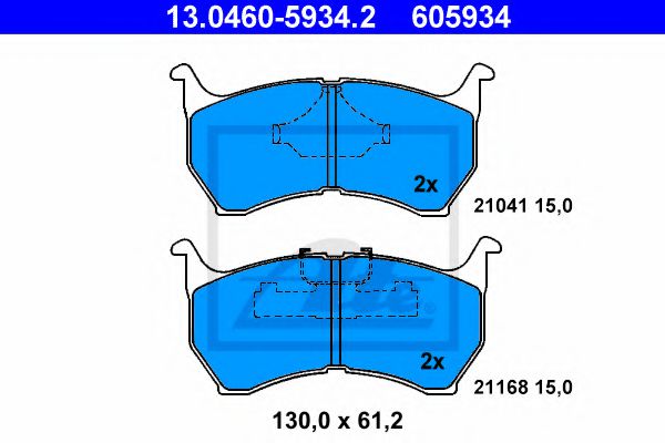 13.0460-5934.2 ATE Brake System Brake Pad Set, disc brake