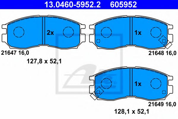 13.0460-5952.2 ATE Brake Pad Set, disc brake