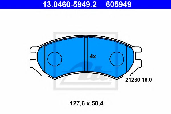 13.0460-5949.2 ATE Тормозная система Комплект тормозных колодок, дисковый тормоз