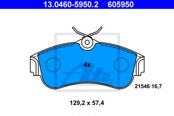 13.0460-5950.2 ATE Brake Pad Set, disc brake