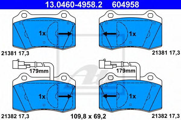 13.0460-4958.2 ATE Brake System Brake Pad Set, disc brake