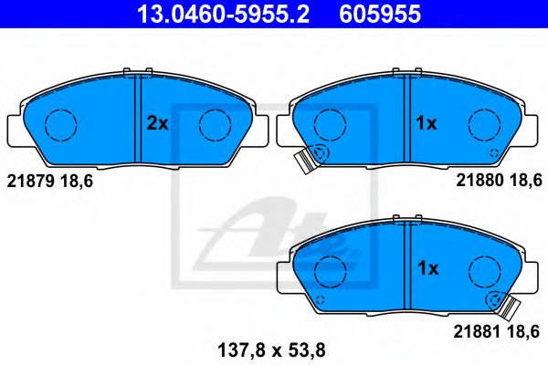 13.0460-5955.2 ATE Brake System Brake Pad Set, disc brake