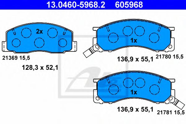 13.0460-5968.2 ATE Brake Pad Set, disc brake