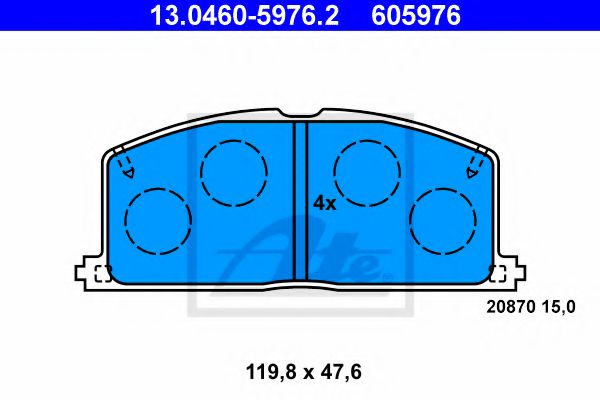 13.0460-5976.2 ATE Тормозная система Комплект тормозных колодок, дисковый тормоз