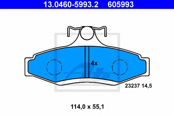 13.0460-5993.2 ATE Brake System Brake Pad Set, disc brake