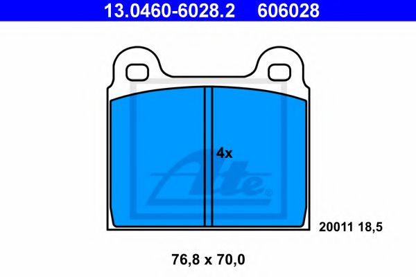 13.0460-6028.2 ATE Brake Pad Set, disc brake
