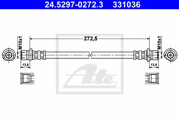 24.5297-0272.3 ATE Brake System Brake Hose