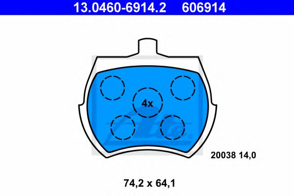 13.0460-6914.2 ATE Brake System Brake Pad Set, disc brake