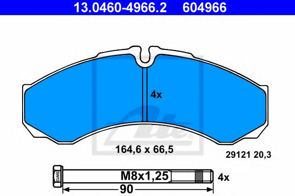 13.0460-4966.2 ATE Brake System Brake Pad Set, disc brake
