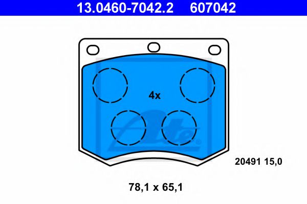 13.0460-7042.2 ATE Brake System Brake Pad Set, disc brake