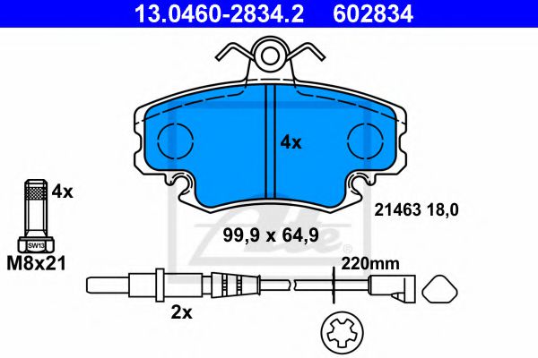 13.0460-2834.2 ATE Brake System Brake Pad Set, disc brake