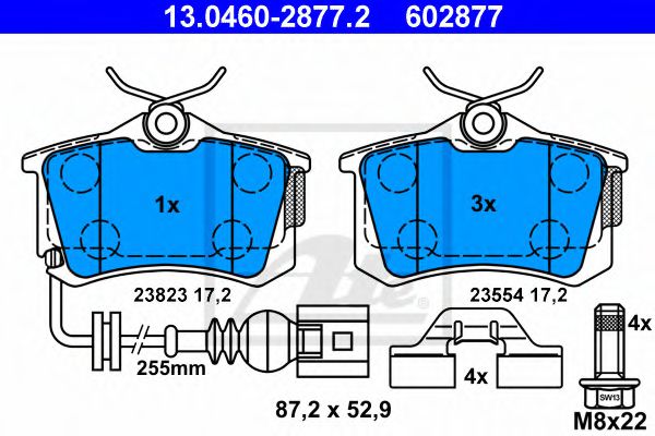 13.0460-2877.2 ATE Brake System Brake Pad Set, disc brake