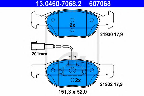 13.0460-7068.2 ATE Brake System Brake Pad Set, disc brake