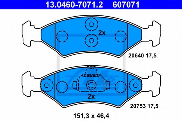 13.0460-7071.2 ATE Brake System Brake Pad Set, disc brake