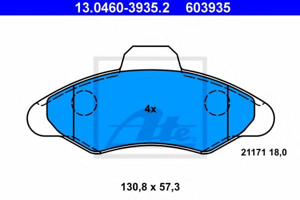 13046039352 ATE Brake Pad Set, disc brake