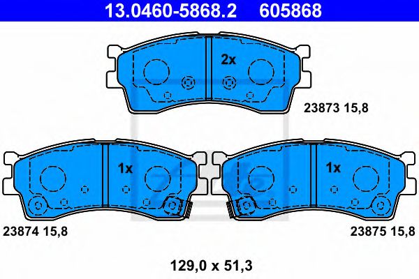 13.0460-5868.2 ATE Brake Pad Set, disc brake