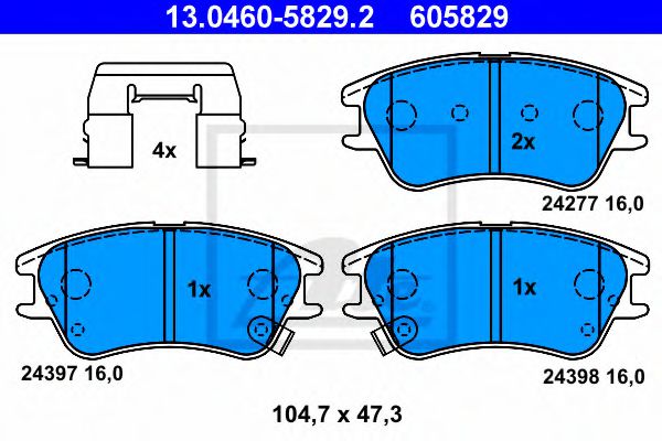 13.0460-5829.2 ATE Тормозная система Комплект тормозных колодок, дисковый тормоз