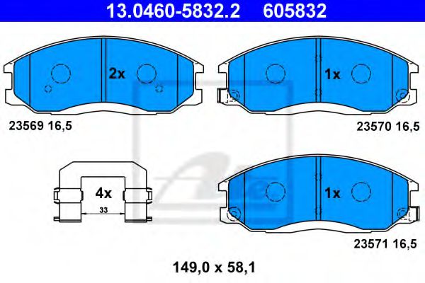 13.0460-5832.2 ATE Brake System Brake Pad Set, disc brake