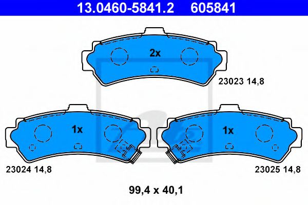 13.0460-5841.2 ATE Brake Pad Set, disc brake