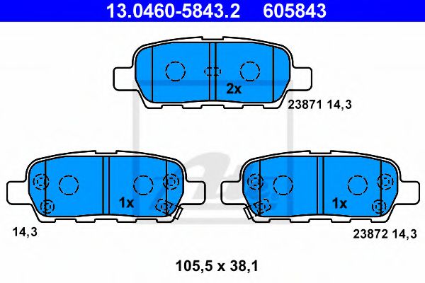 13.0460-5843.2 ATE Brake System Brake Pad Set, disc brake