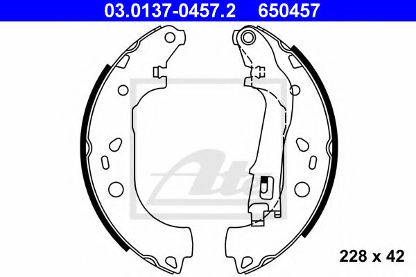 03.0137-0457.2 ATE Brake System Brake Shoe Set
