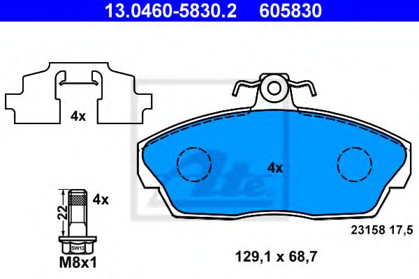 13.0460-5830.2 ATE Brake System Brake Pad Set, disc brake