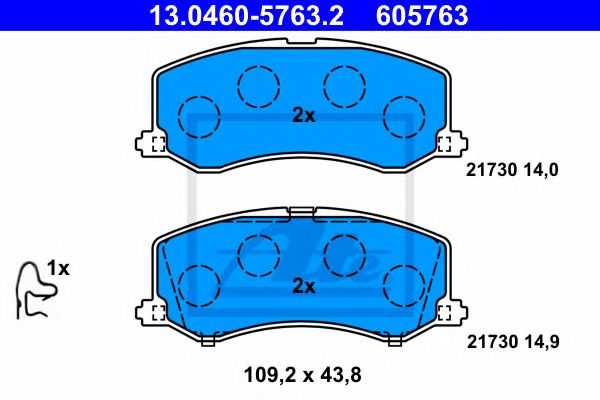 13.0460-5763.2 ATE Brake System Brake Pad Set, disc brake
