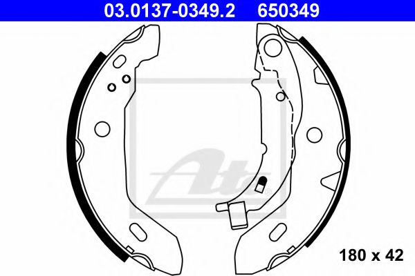 03.0137-0349.2 ATE Brake System Brake Shoe Set