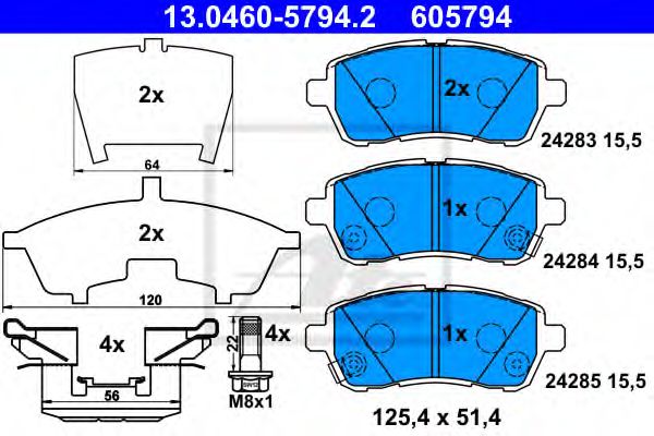 13.0460-5794.2 ATE Brake System Brake Pad Set, disc brake