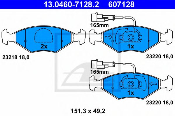 13.0460-7128.2 ATE Brake Pad Set, disc brake