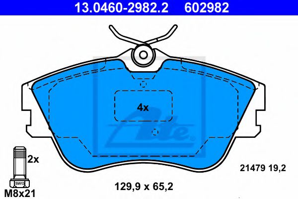 13.0460-2982.2 ATE Brake Pad Set, disc brake