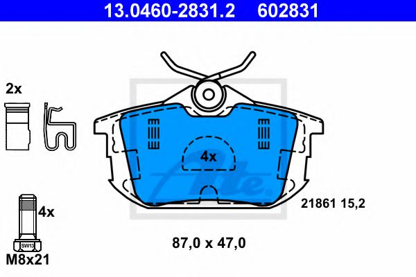 13.0460-2831.2 ATE Brake System Brake Pad Set, disc brake
