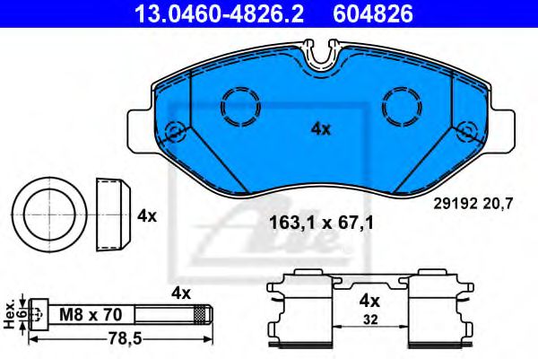 13.0460-4826.2 ATE Brake Pad Set, disc brake