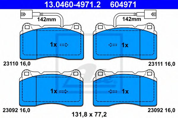 13.0460-4971.2 ATE Brake System Brake Pad Set, disc brake