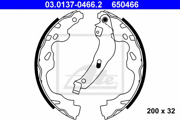 03.0137-0466.2 ATE Brake System Brake Shoe Set