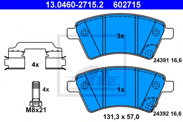 13.0460-2715.2 ATE Brake System Brake Pad Set, disc brake