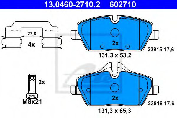 13-0460-2710.2 ATE Brake Pad Set, disc brake